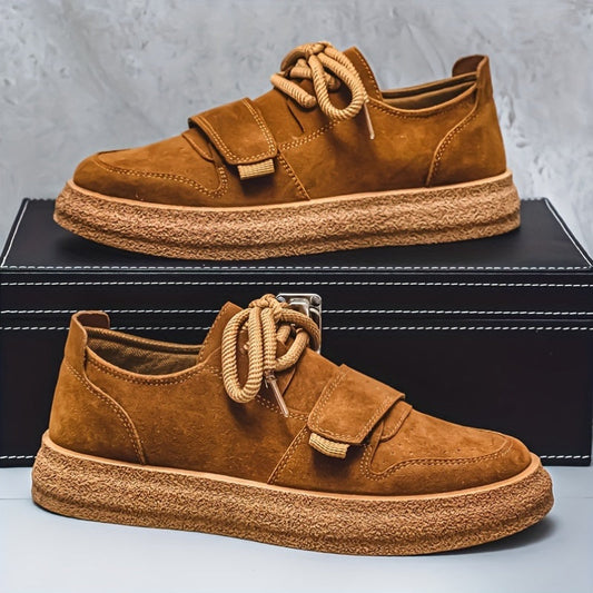 Herren Wildleder Sneaker mit Plateausohle in seitlicher Ansicht