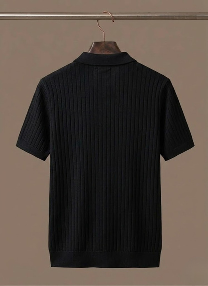 Tom Hollinger | Herren Rippenstrick Poloshirt Leicht Sommer Freizeit