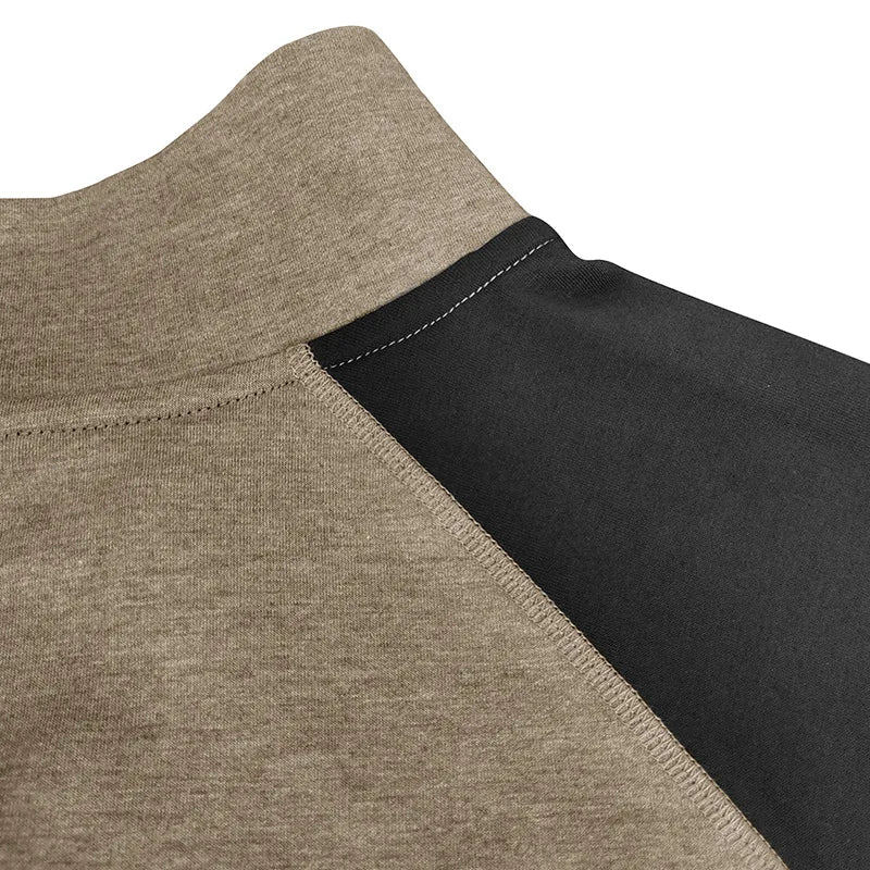 Herren Pullover mit Viertelreißverschluss und Farbblock-Stretch