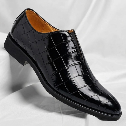 Herren Echtleder Loafer Mit Krokoprägung