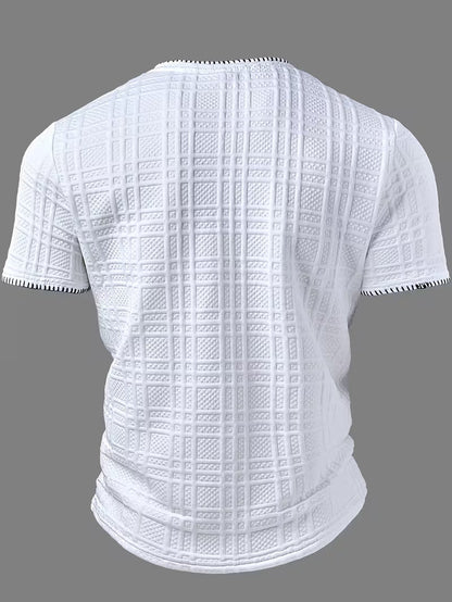 Herren Henley-T-Shirt mit Struktur in lockerer Passform