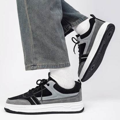 Herren Patchwork Low-Top Sneakers Freizeitschuhe