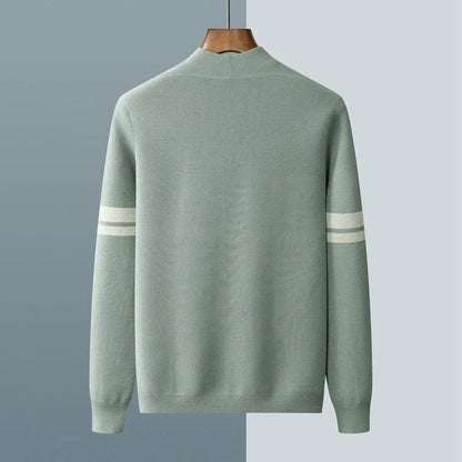 Tom Hollinger | Herren Merino-Mischung Cardigan mit gestreiften Ärmeln und aufgesetzten Taschen