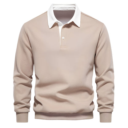 Herren Langarm-Poloshirt aus weichem, atmungsaktivem Stoff