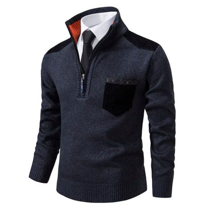 Tom Hollinger | Men's half-zip knit sweater with front pocket
