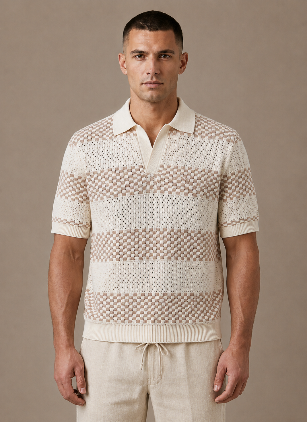 Tom Hollinger | Herren gestreiftes atmungsaktives Baumwoll-Poloshirt