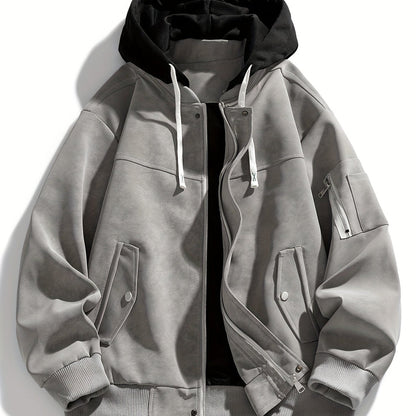 Sporty Hooded Jacket With Zipper