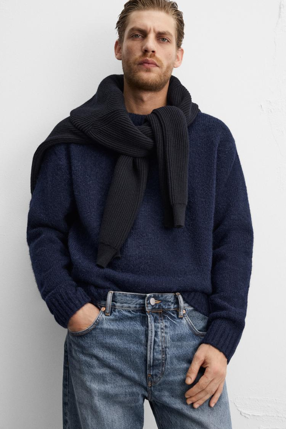 Gemütlicher grobstrukturierter Wollpullover