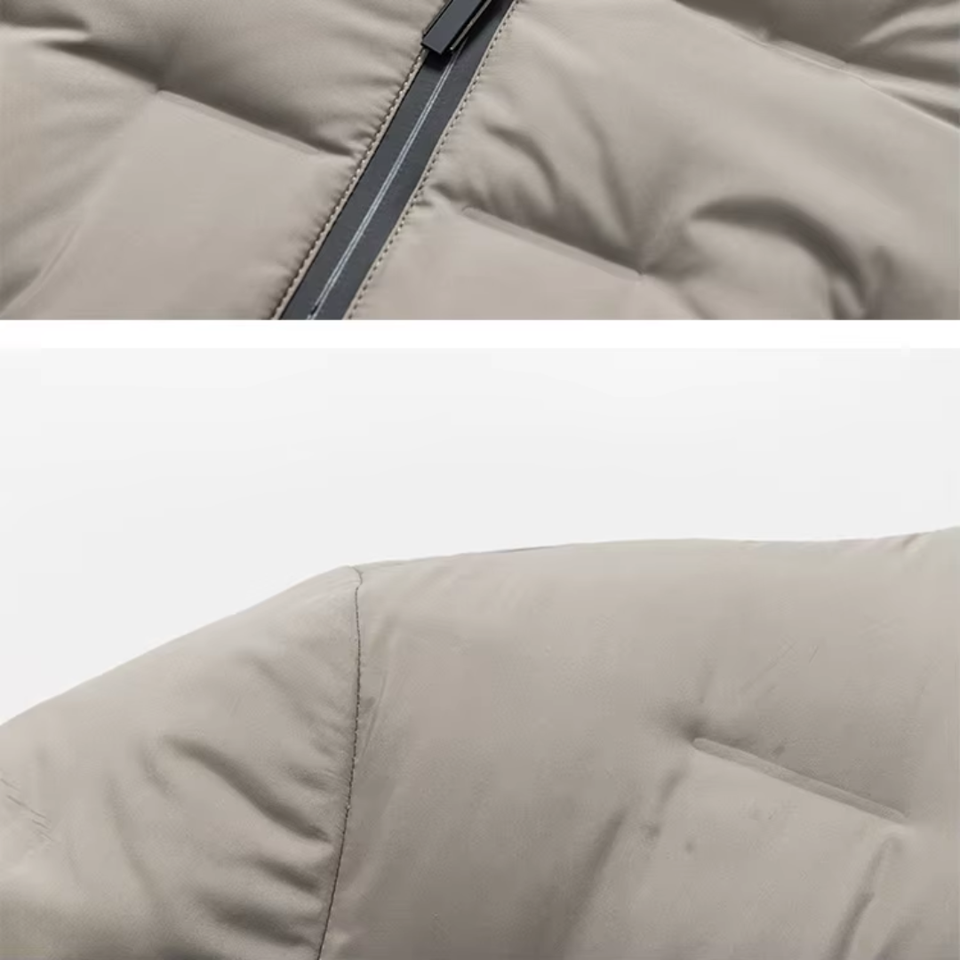 Detailansicht des Reißverschlusses an der Herrenjacke