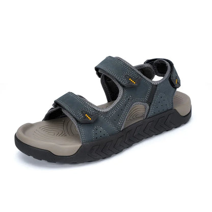 Herren Outdoor-Sandalen aus echtem Leder, atmungsaktiv, rutschfest zum Gehen