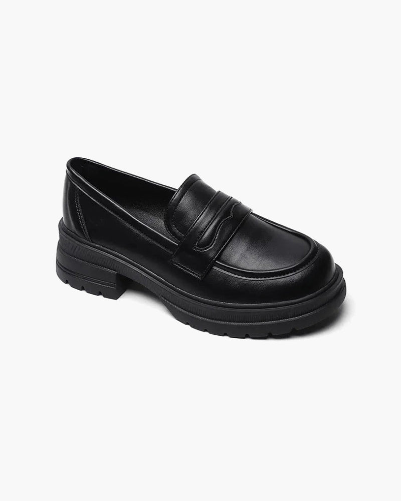Damen Leder Loafer mit detaillierten Details