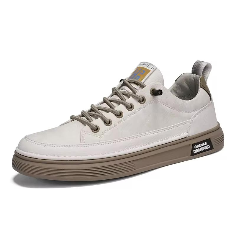 Tom Hollinger™ - Minimalist white low-top sneakers for men