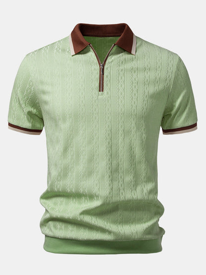 Herren Strick Polohemd Mit Reissverschluss Regular Fit
