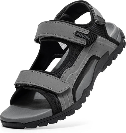 Herren breit geschnittene Zehenbox sportliche Walking-Sandalen