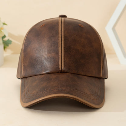 Tom Hollinger |  Echtes Leder Strukturierte Baseballkappe Gewaschen Vintage