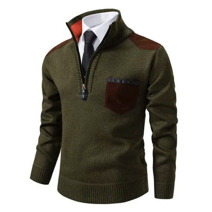Tom Hollinger | Men's half-zip knit sweater with front pocket