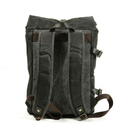 Tom Hollinger |  Canvas Roll-Top Vintage Motorrad Rucksack