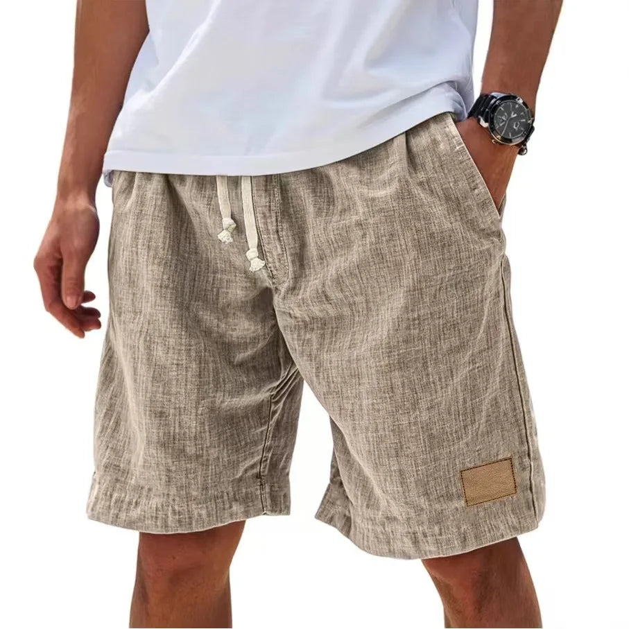 Herren Leinen Freizeit Sweatpants Shorts