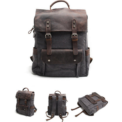 Tom Hollinger |  Vintage Canvas- und Leder-Rucksack für Herren