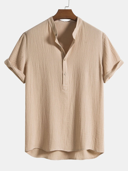 Tom Hollinger | Crumpled cotton henley shirt