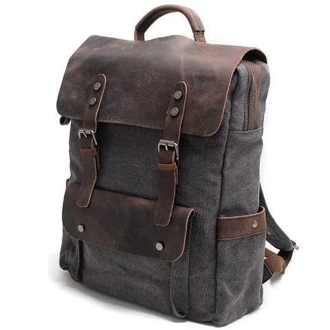 Tom Hollinger |  Vintage Canvas- und Leder-Rucksack für Herren