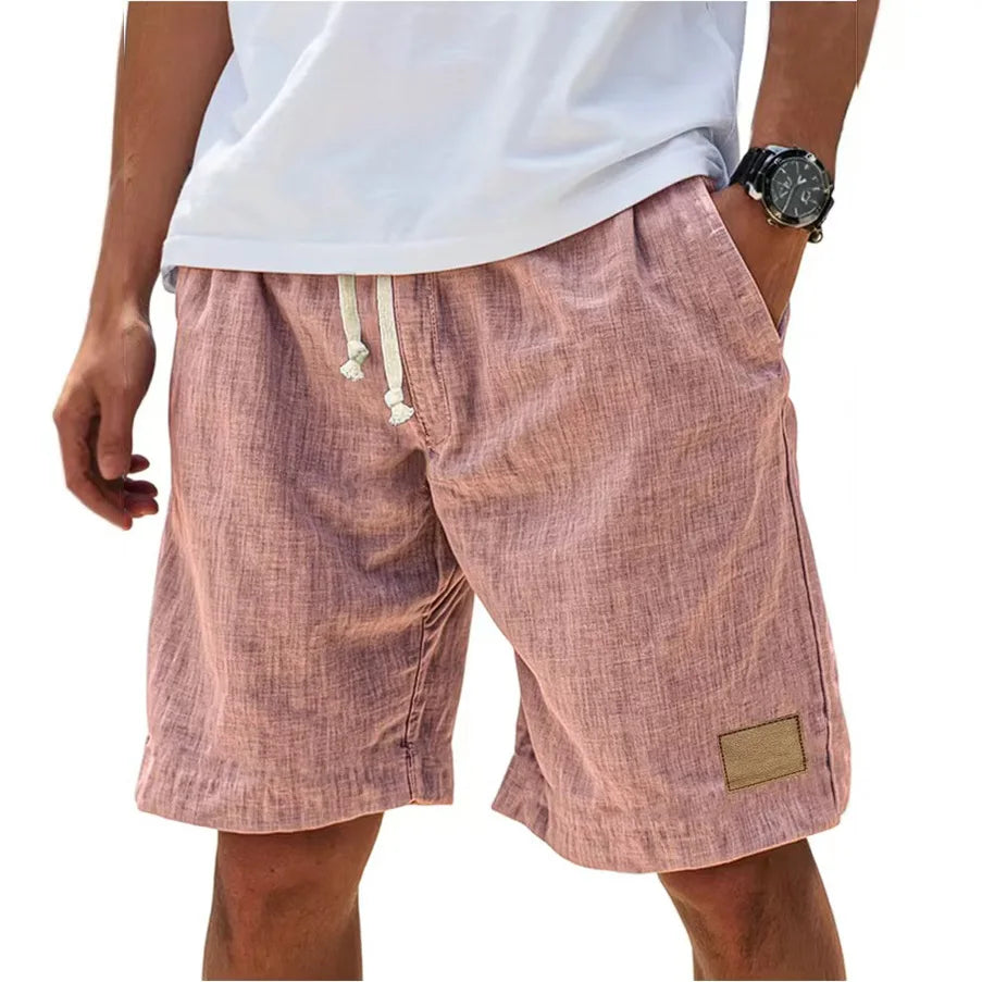 Herren Leinen Freizeit Sweatpants Shorts