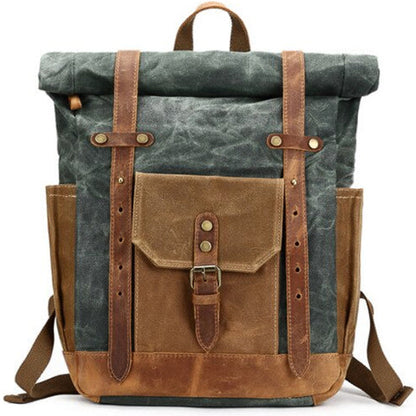 Tom Hollinger |  Wasserdichter Canvas Rucksack mit Rollverschluss im Vintage-Stil