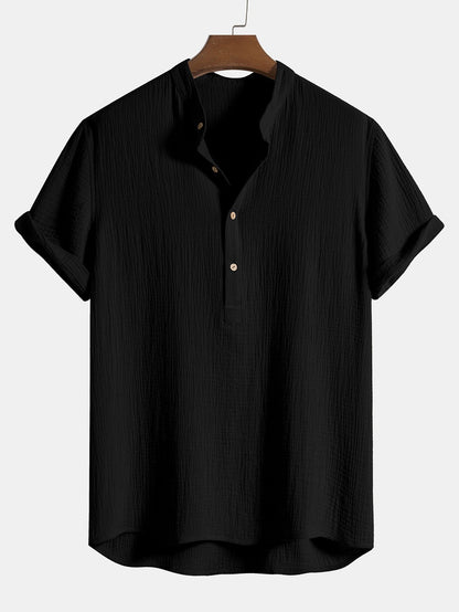 Tom Hollinger | Crumpled cotton henley shirt
