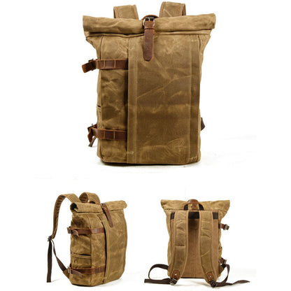 Tom Hollinger |  Canvas Roll-Top Vintage Motorrad Rucksack