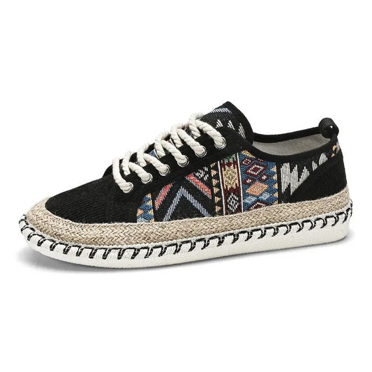 Tom Hollinger | Ethno-Sneaker mit Bastsohle und Muster