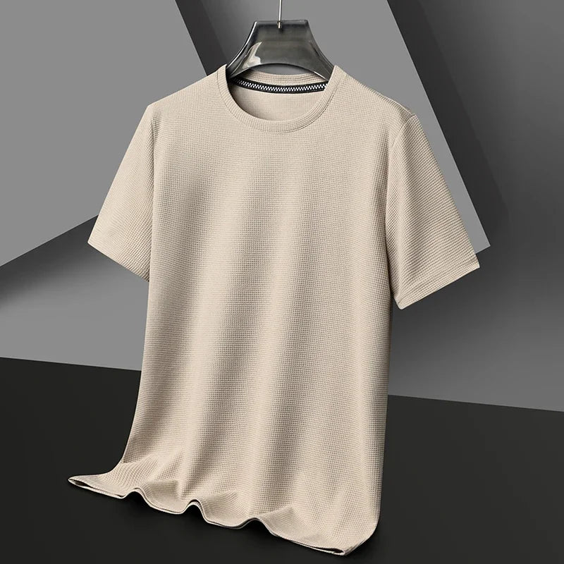 Tom Hollinger | Herren T-Shirt mit Rundhalsausschnitt aus Waffelstrick-Mischgewebe