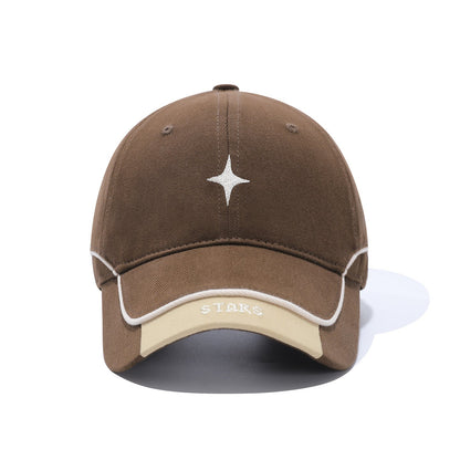 Unisex-Baseballkappe mit Sternstickerei in Vorderansicht