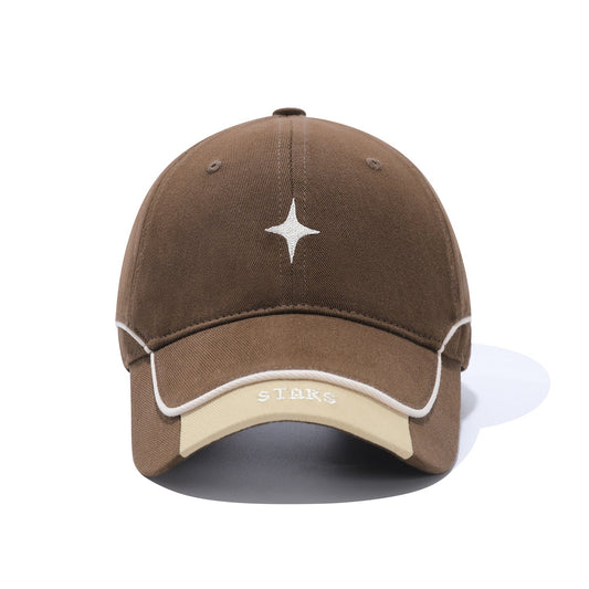 Unisex-Baseballkappe mit Sternstickerei in Vorderansicht