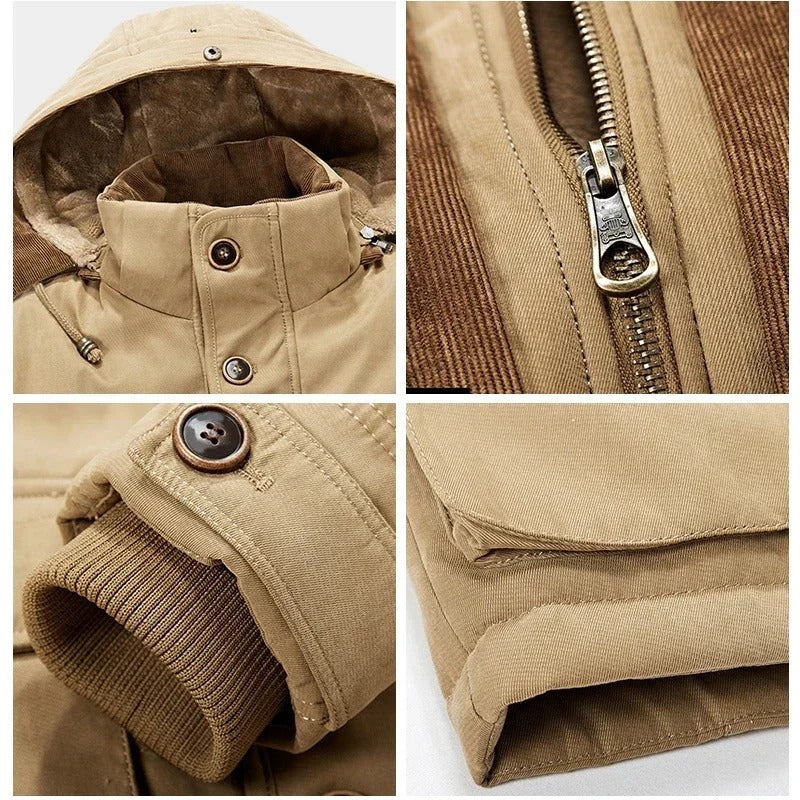 Insulated hooded jacket with plush interior