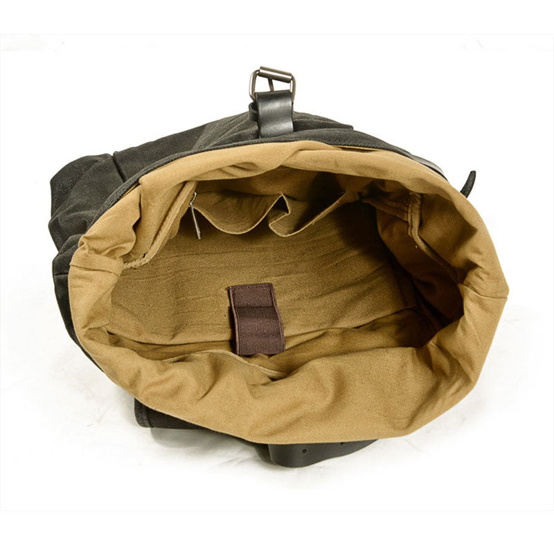 Tom Hollinger |  Canvas Roll-Top Vintage Motorrad Rucksack