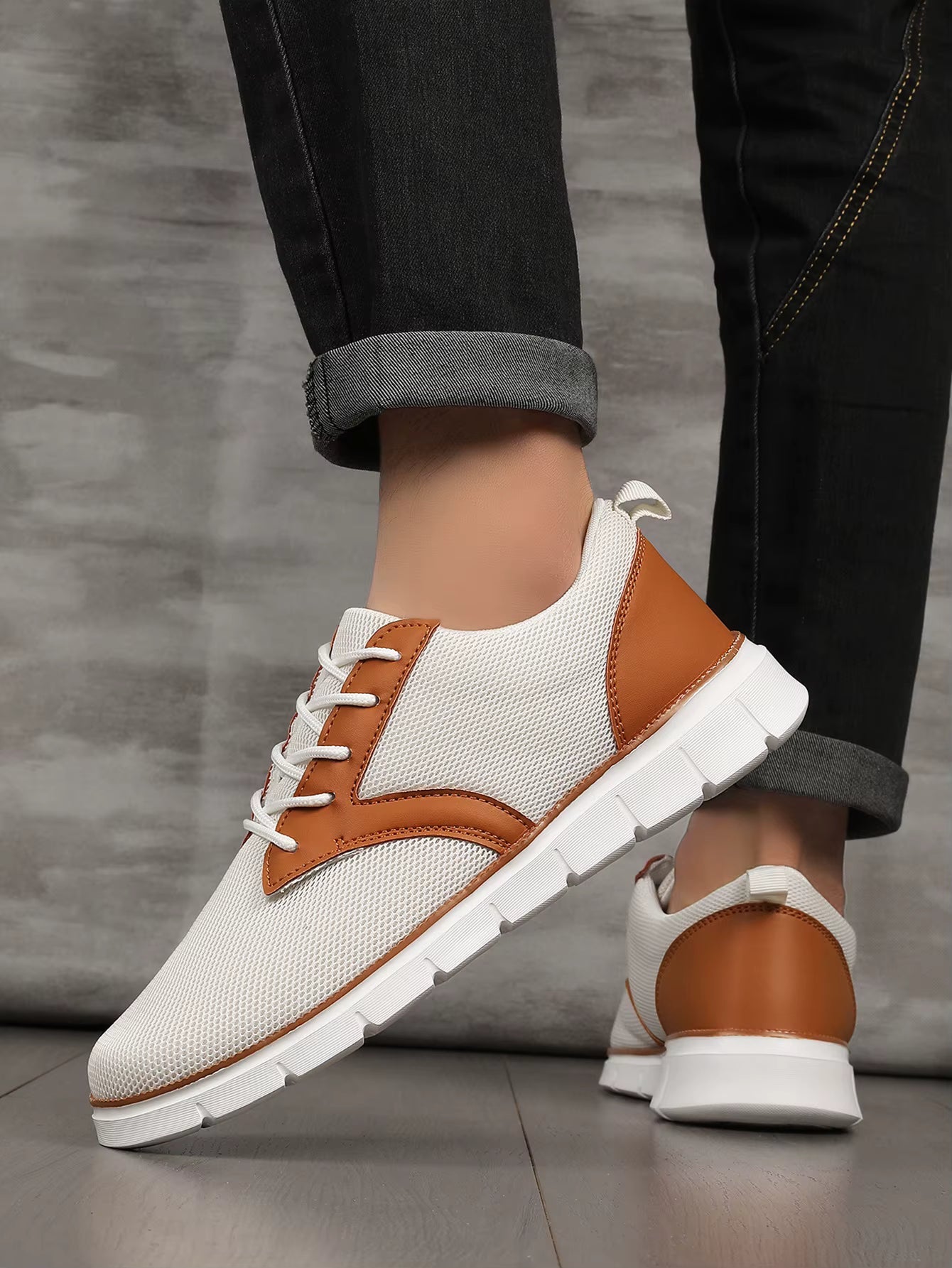 Herren Canvas Leder Sneaker