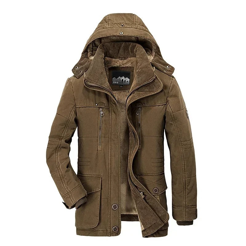 Insulated hooded jacket with plush interior