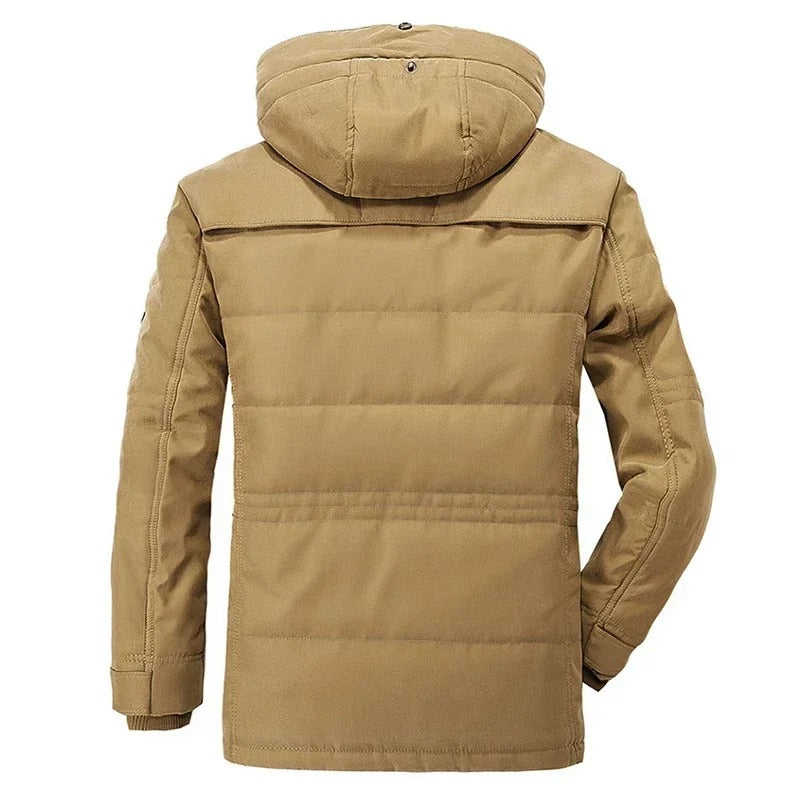 Insulated hooded jacket with plush interior