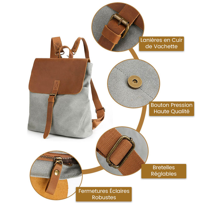 Tom Hollinger |  Leinwand Vintage Quadratischer Rucksack
