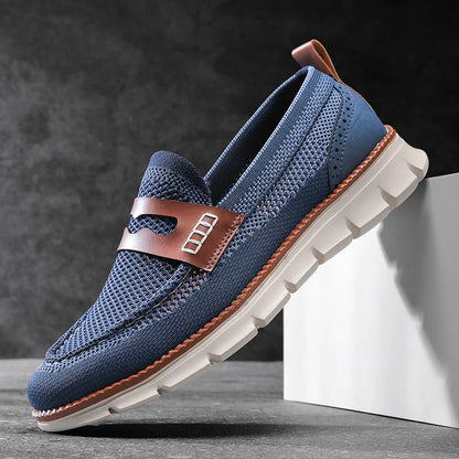 Penny Loafer Aus Atmungsaktivem Mesh Mit Lederdetails