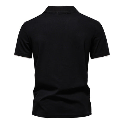 Tom Hollinger | Men's polo shirt with short sleeves and striped embroidery