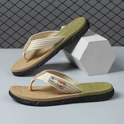 Herren Geflochtene Riemen Outdoor Flip-Flops Rutschfeste EVA-Sohle