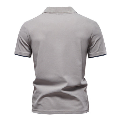 Tom Hollinger | Men's polo shirt with short sleeves and striped embroidery