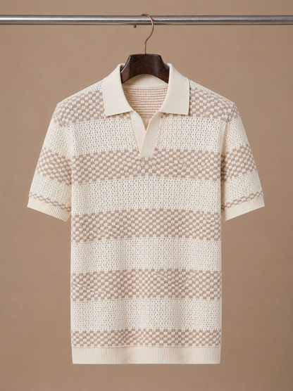 Tom Hollinger | Herren gestreiftes atmungsaktives Baumwoll-Poloshirt