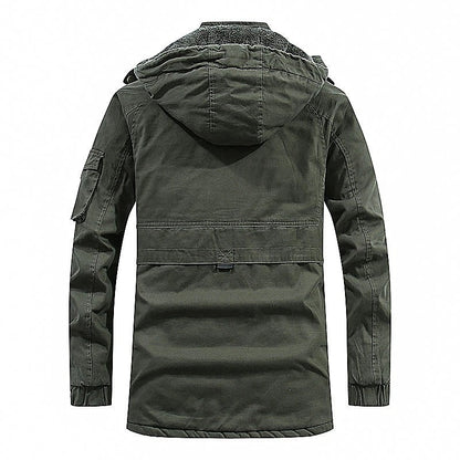 Hooded jacket with Sherpa lining and practical pockets