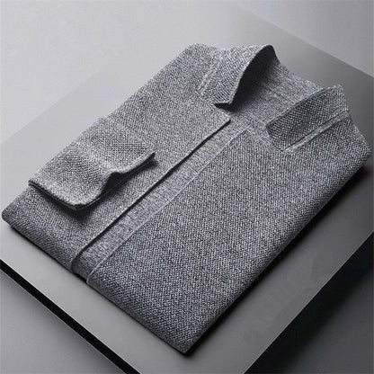 Tom Hollinger | Herren Strickcardigan mit Stehkragen und aufgesetzten Taschen