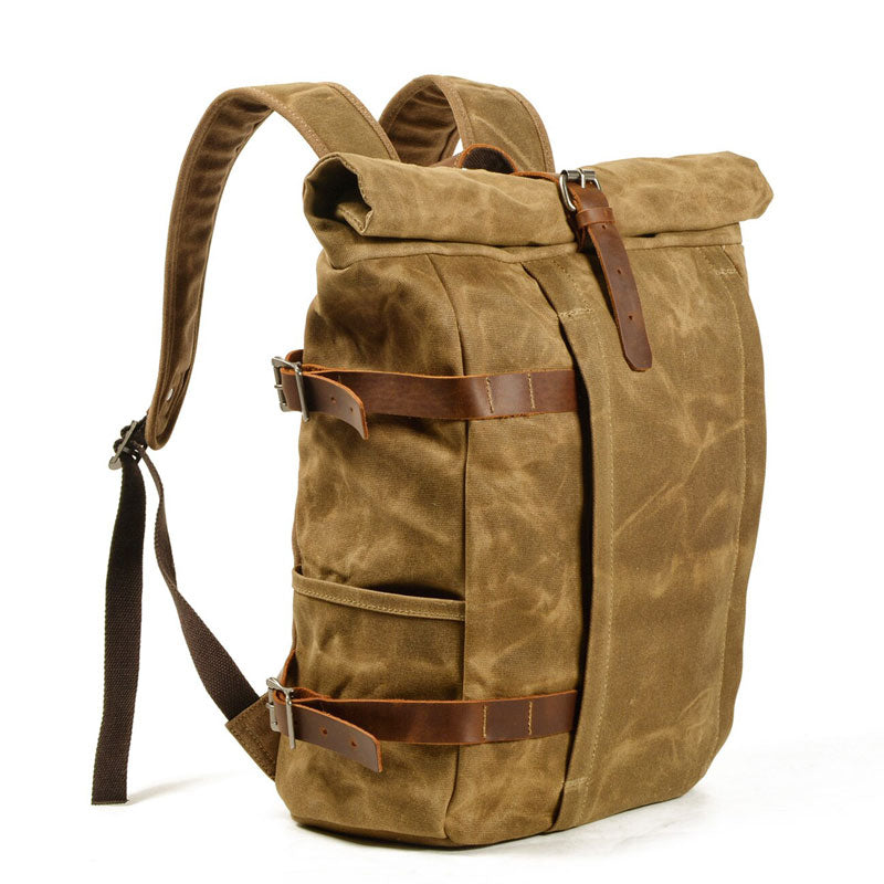 Tom Hollinger |  Canvas Roll-Top Vintage Motorrad Rucksack