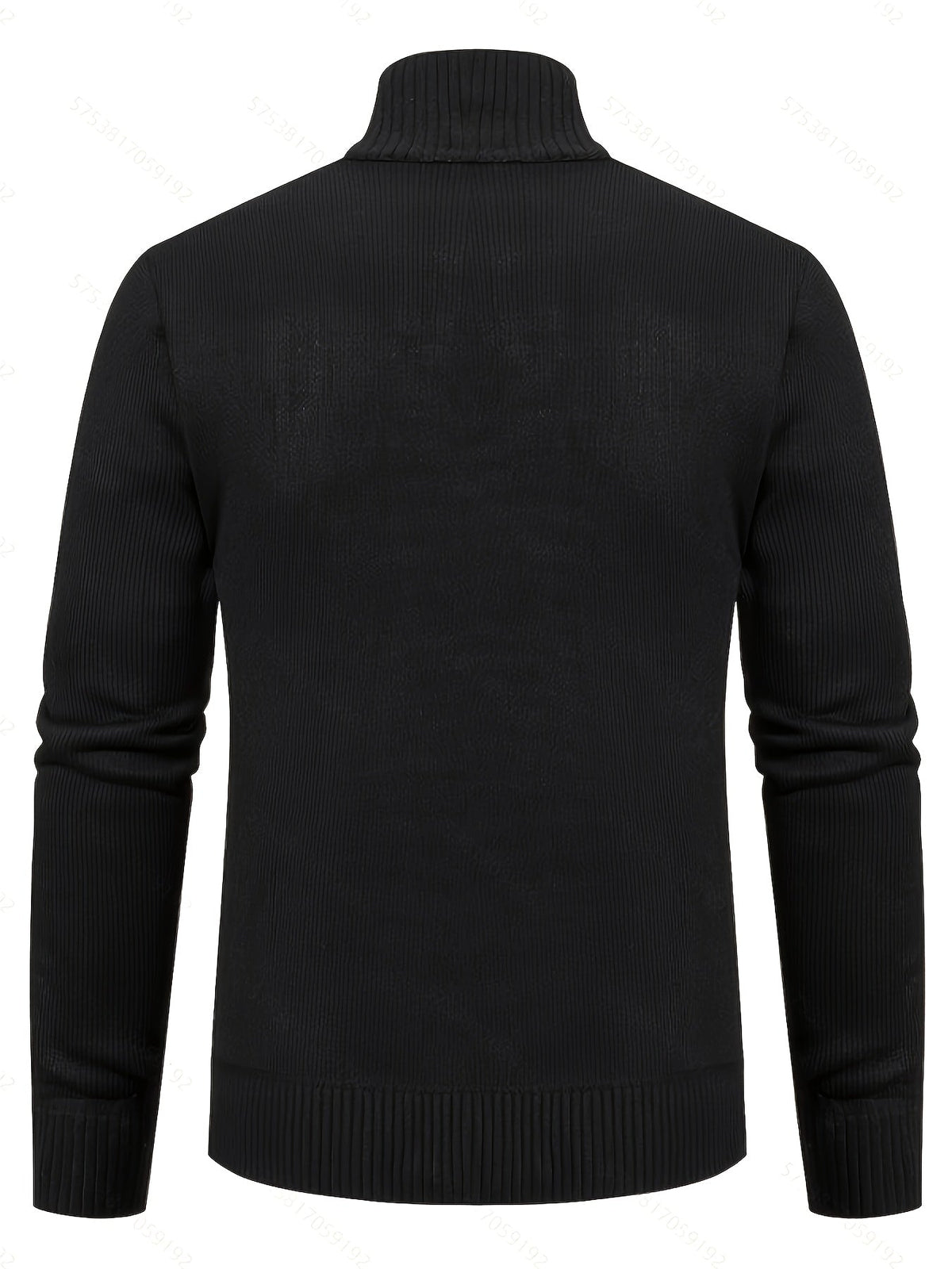 Strukturierte Herren-Strickjacke mit geschlossenem Stehkragen