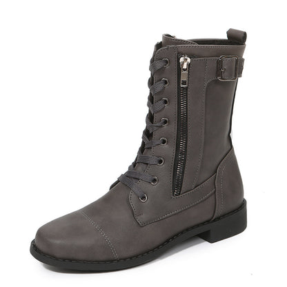 High lace-up boots for women