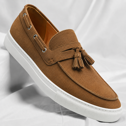 Tom Hollinger |  Herren Wildleder Loafer Mit Quasten Leichte Gummisohle
